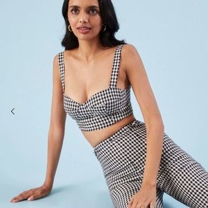 Reformation black white gingham two piece set